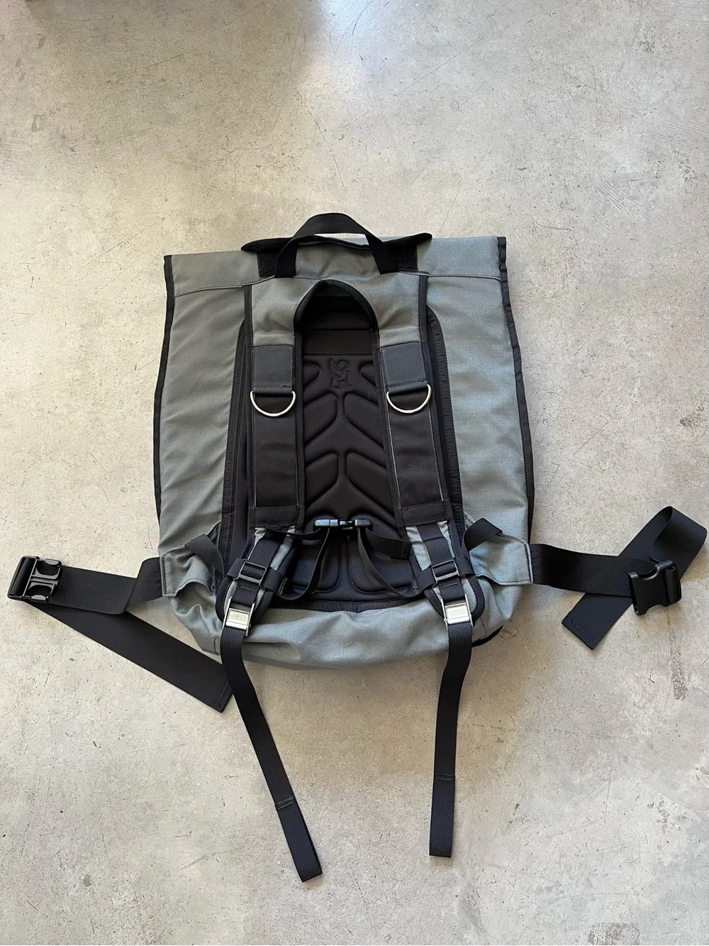 Chrome Gray Roll-Top Backpack